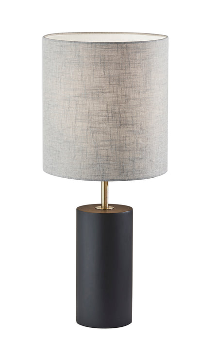 Adesso Home 1507-01 Table Lamp, Black Poplar Wood W. Antique Brass Accent
