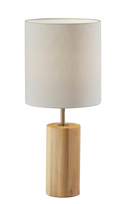 Adesso Home 1507-12 Table Lamp, Natural Oak Wood W. Antique Brass Accent