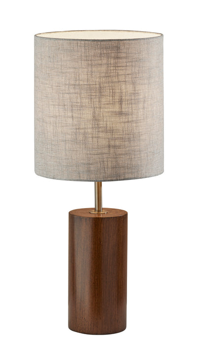 Adesso Home 1507-15 Table Lamp, Walnut Poplar Wood W. Antique Brass Accent
