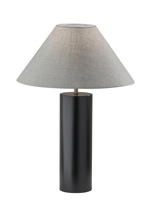Adesso Home 1509-01 Table Lamp, Black Poplar Wood W. Antique Brass Accent
