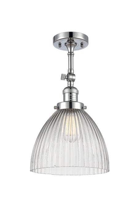 Innovations 201F-PC-G222 One Light Semi-Flush Mount, Polished Chrome