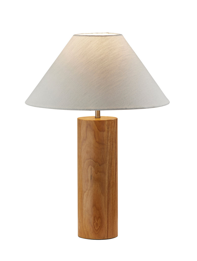 Adesso Home 1509-12 Table Lamp, Natural Oak Wood W. Antique Brass Accent