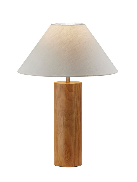 Adesso Home 1509-12 Table Lamp, Natural Oak Wood W. Antique Brass Accent