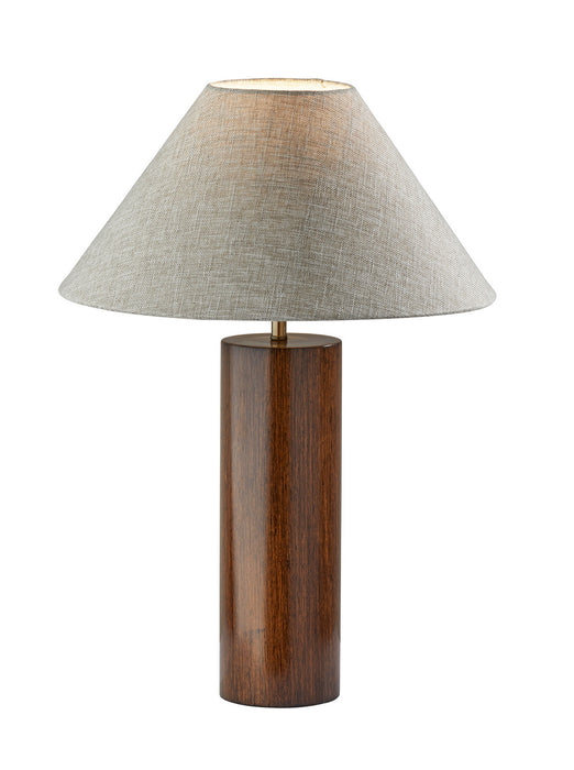 Adesso Home 1509-15 Table Lamp, Walnut Poplar Wood W. Antique Brass Accent