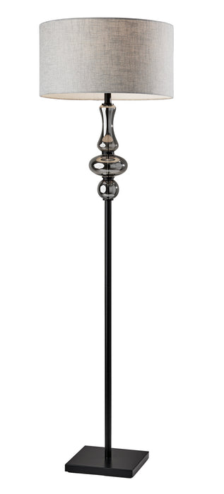 Adesso Home 1554-01 Floor Lamp, Black/Smoked Glass
