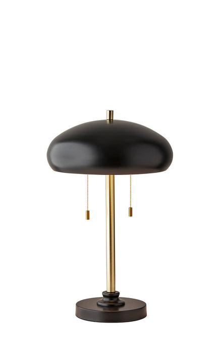 Adesso Home 1562-21 Two Light Table Lamp, Black & Antique Brass