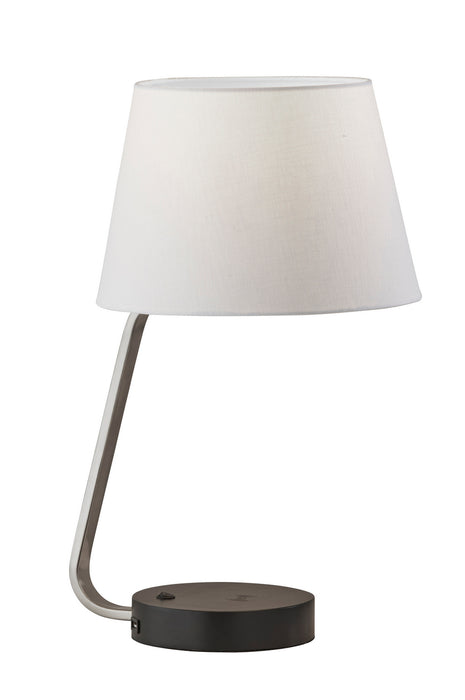 Adesso Home 3015-22 Table Lamp, Brushed Steel W. Black Rubberwood Base