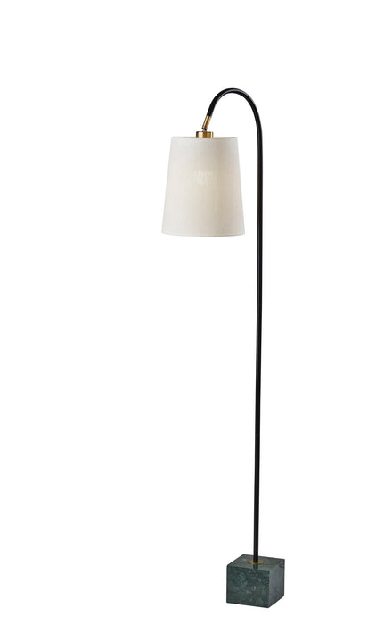 Adesso Home 3399-01 Floor Lamp, Black W. Antique Brass Accent