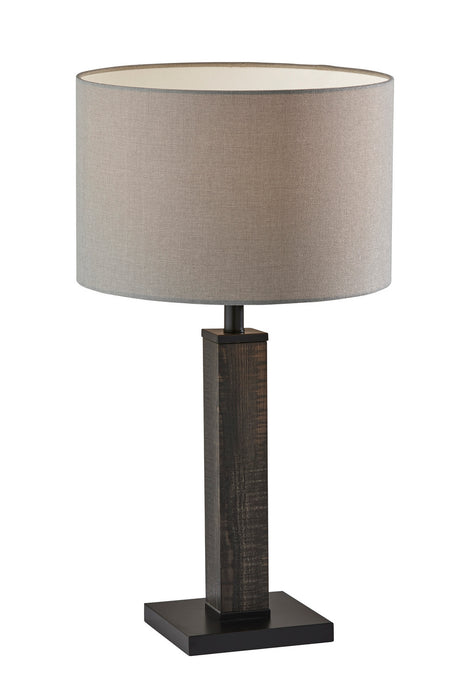Adesso Home 3497-01 Table Lamp, Mdf W. Black Washed Wood Pvc Veneer & Black Metal Accents