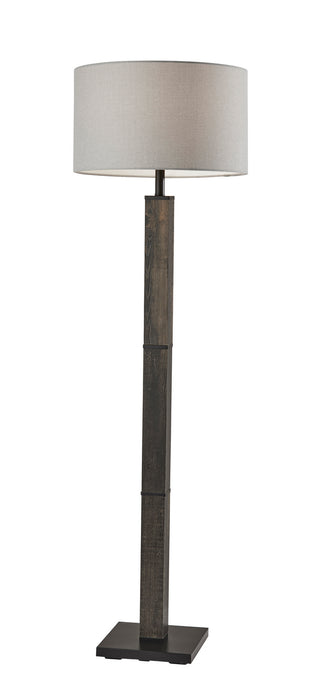 Adesso Home 3498-01 Floor Lamp, Mdf W. Black Washed Wood Pvc Veneer & Black Metal Accents