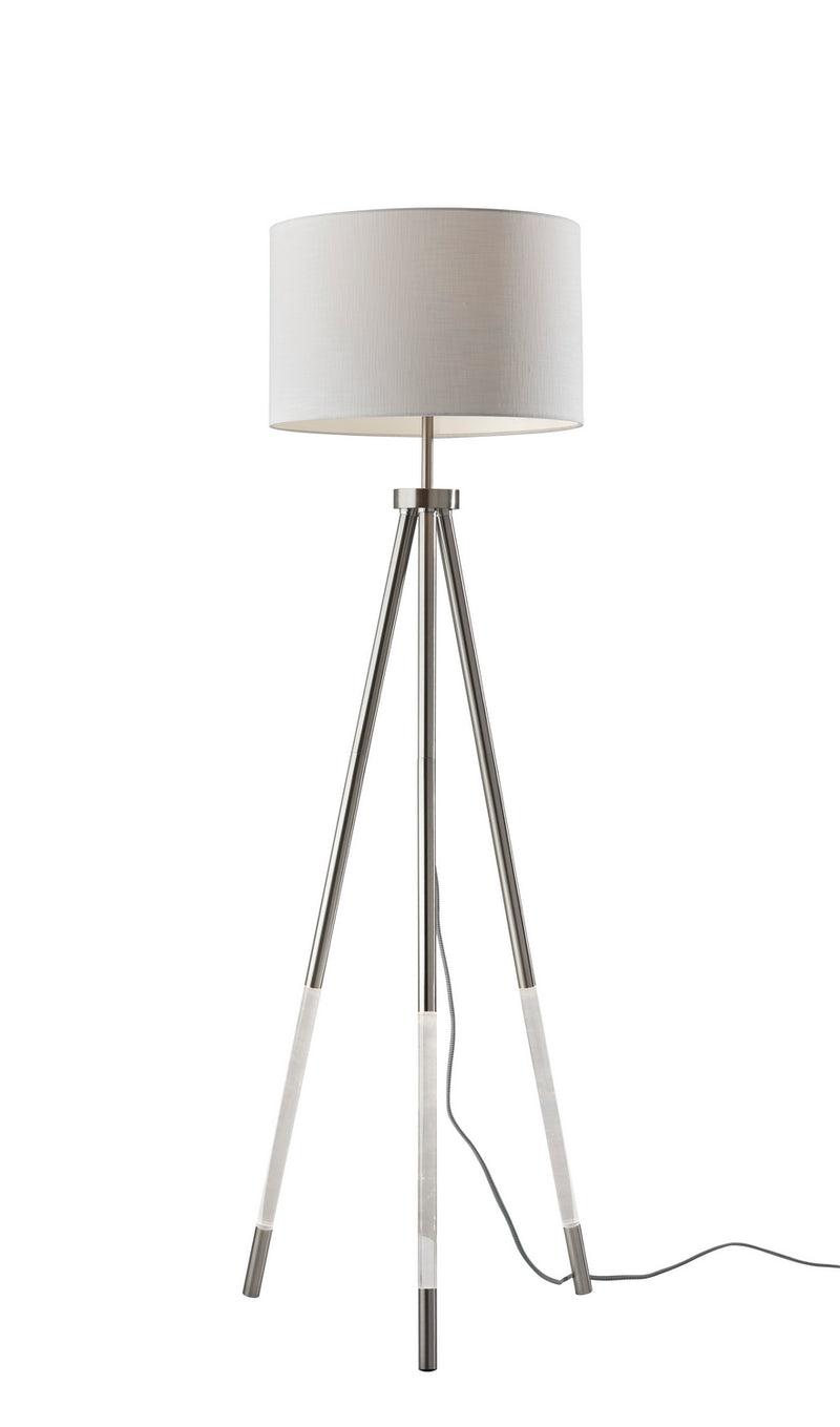 Adesso Home 3549-22 Floor Lamp, Brushed Steel W. Clear Acrylic Light Up Legs