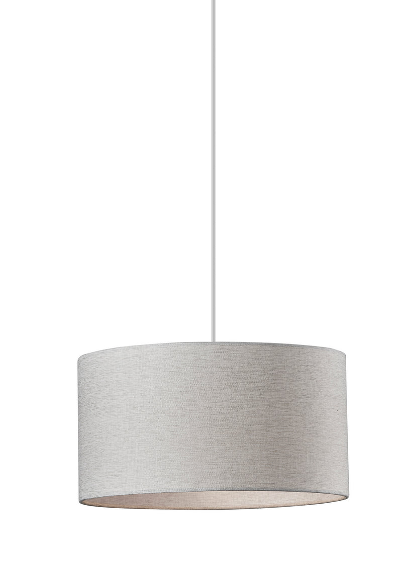 Adesso Home 4001-02 One Light Pendant, White Textured Fabric