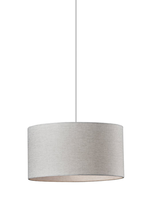 Adesso Home 4001-02 One Light Pendant, White Textured Fabric
