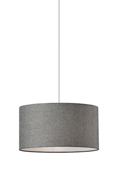 Adesso Home 4001-03 One Light Pendant, Grey Textured Fabric