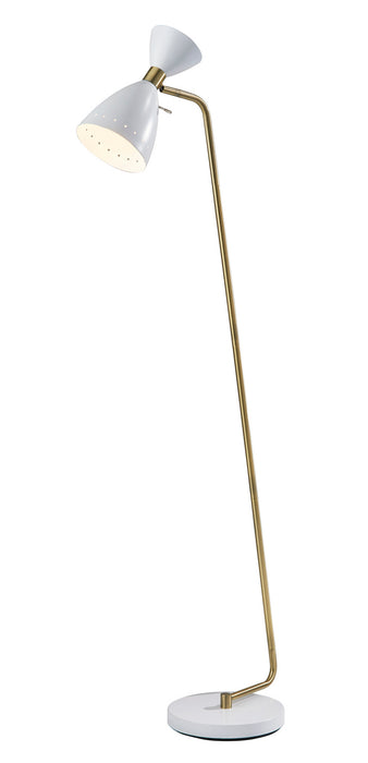 Adesso Home 4283-02 Floor Lamp, White W. Antique Brass