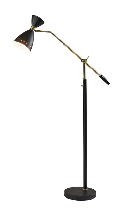 Adesso Home 4284-01 Floor Lamp, Black W. Antique Brass