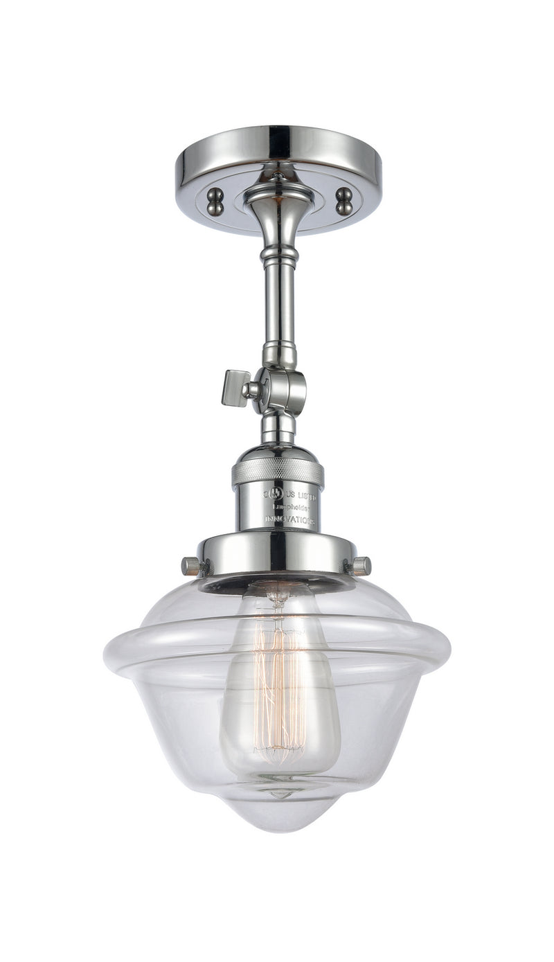 Innovations 201F-PC-G532 One Light Semi-Flush Mount, Polished Chrome