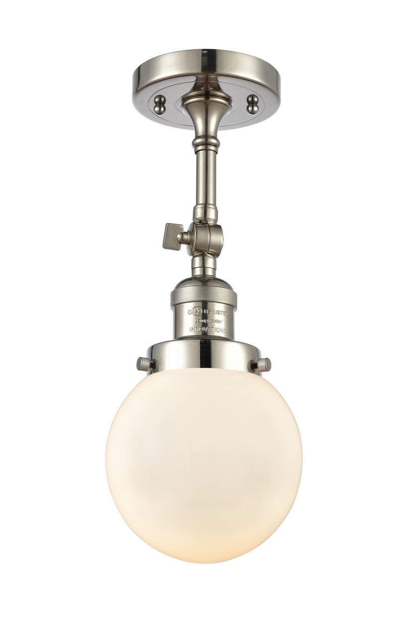 Innovations 201F-PN-G201-6 One Light Semi-Flush Mount, Polished Nickel
