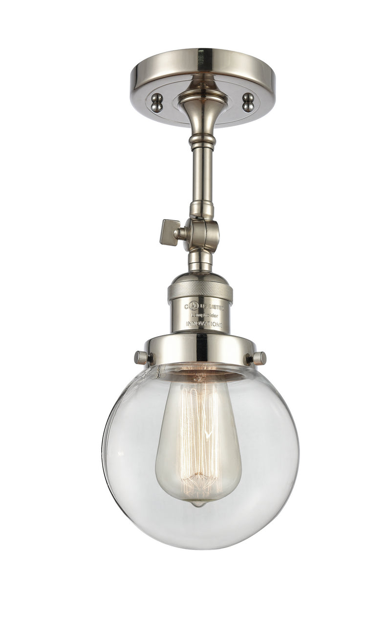 Innovations 201F-PN-G202-6 One Light Semi-Flush Mount, Polished Nickel