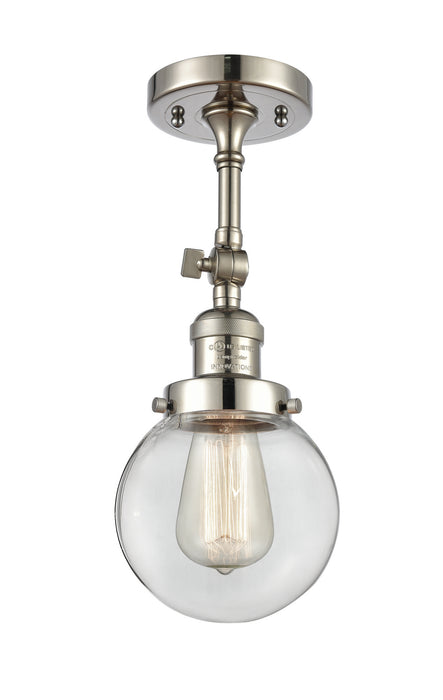 Innovations 201F-PN-G202-6 One Light Semi-Flush Mount, Polished Nickel