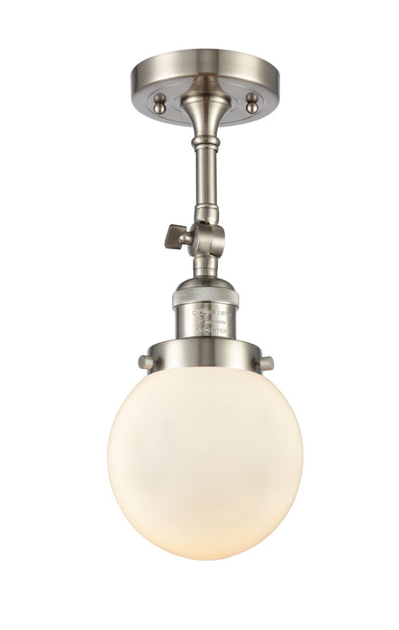 Innovations 201F-SN-G201-6 One Light Semi-Flush Mount, Brushed Satin Nickel