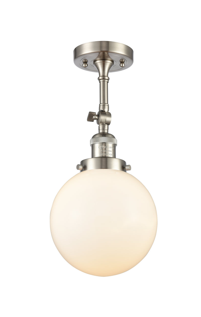 Innovations 201F-SN-G201-8 One Light Semi-Flush Mount, Brushed Satin Nickel
