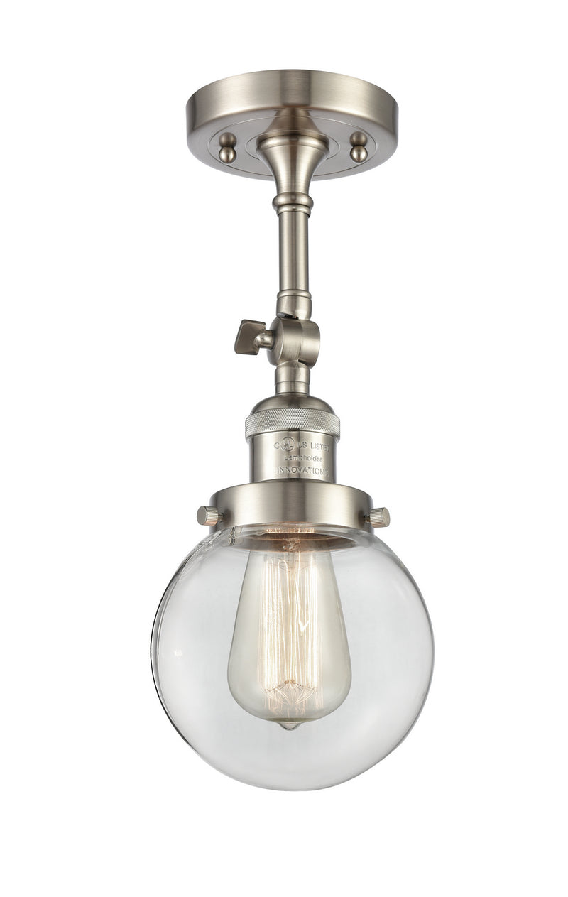 Innovations 201F-SN-G202-6 One Light Semi-Flush Mount, Brushed Satin Nickel