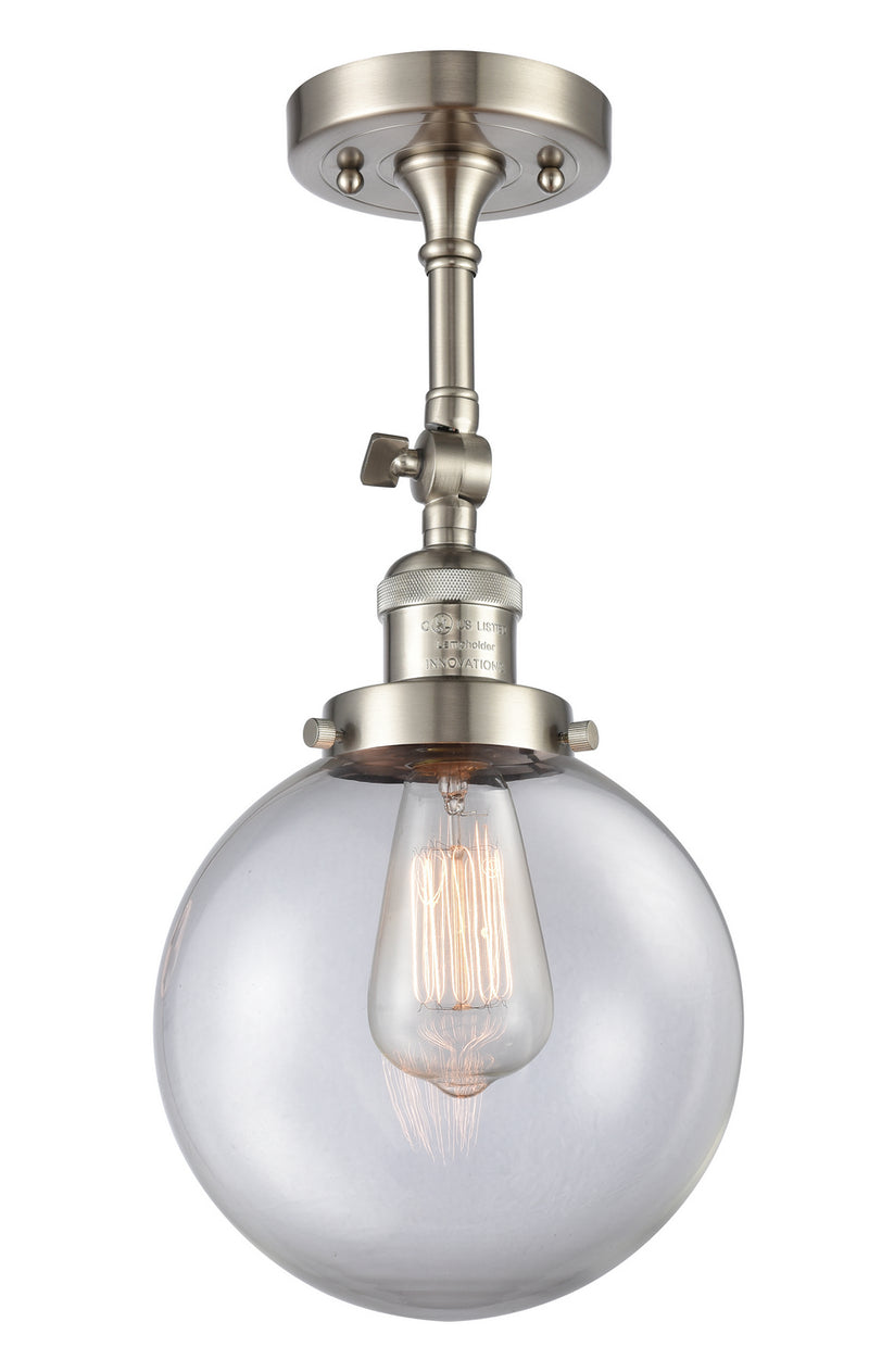 Innovations 201F-SN-G202-8 One Light Semi-Flush Mount, Brushed Satin Nickel