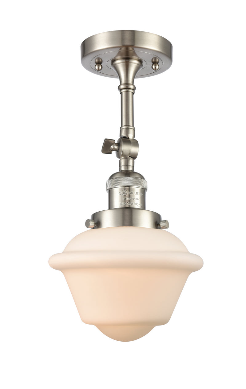 Innovations 201F-SN-G531 One Light Semi-Flush Mount, Brushed Satin Nickel
