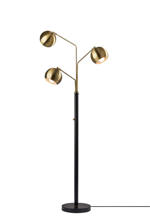Adesso Home 5139-21 Three Light Tree Lamp, Black & Antique Brass