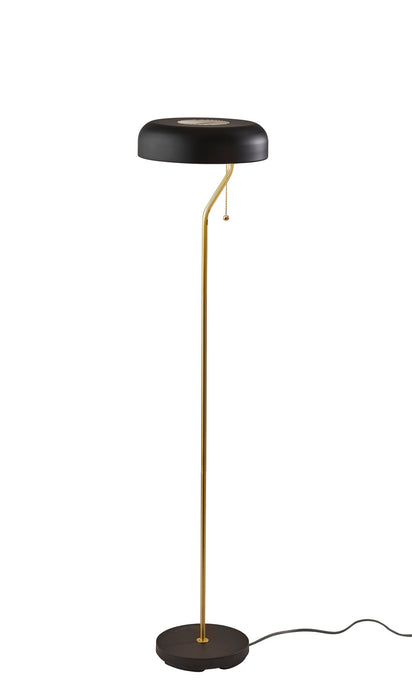 Adesso Home 6038-21 Floor Lamp, Black & Antique Brass