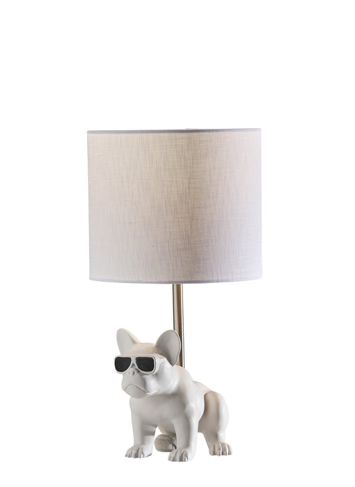 Adesso Home SL3706-02 Table Lamp, White Ceramic W. Brushed Steel Neck