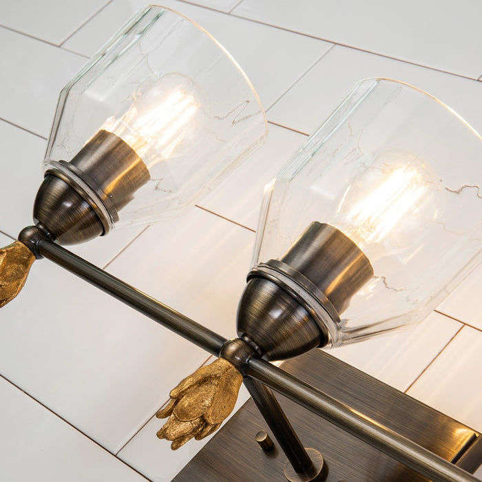 Lucas + McKearn BB1000DB-3-F1G Three Light Vanity, Dark Bronze