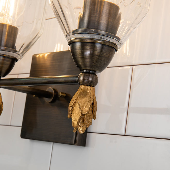 Lucas + McKearn BB1000DB-3-F1G Three Light Vanity, Dark Bronze