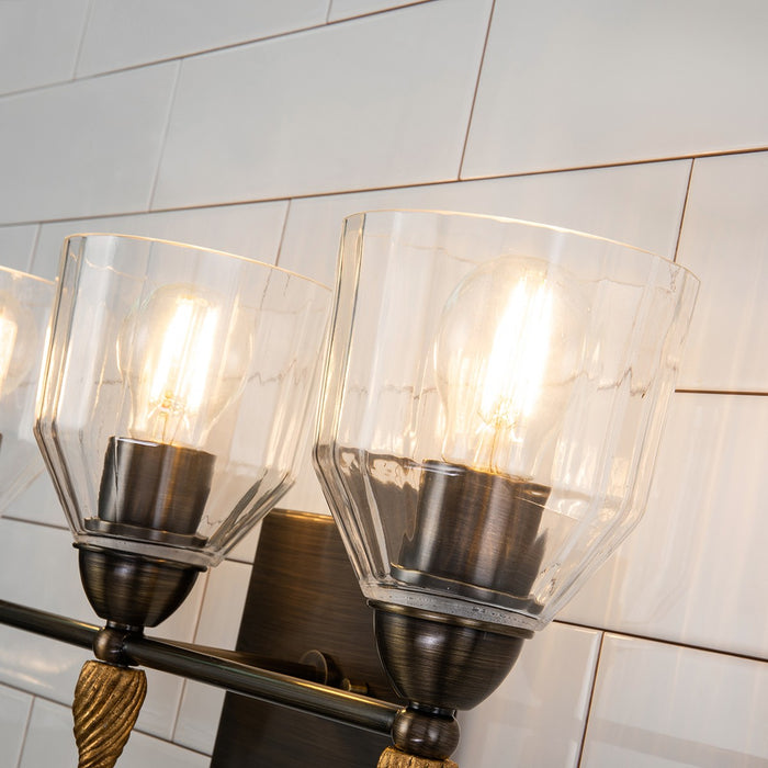 Lucas + McKearn BB1000DB-3-F2G Three Light Vanity, Dark Bronze