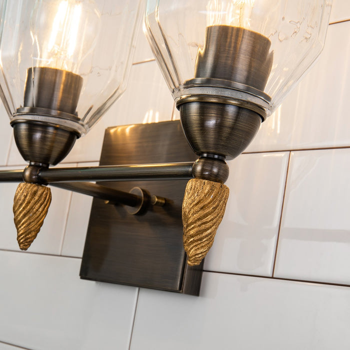 Lucas + McKearn BB1000DB-3-F2G Three Light Vanity, Dark Bronze