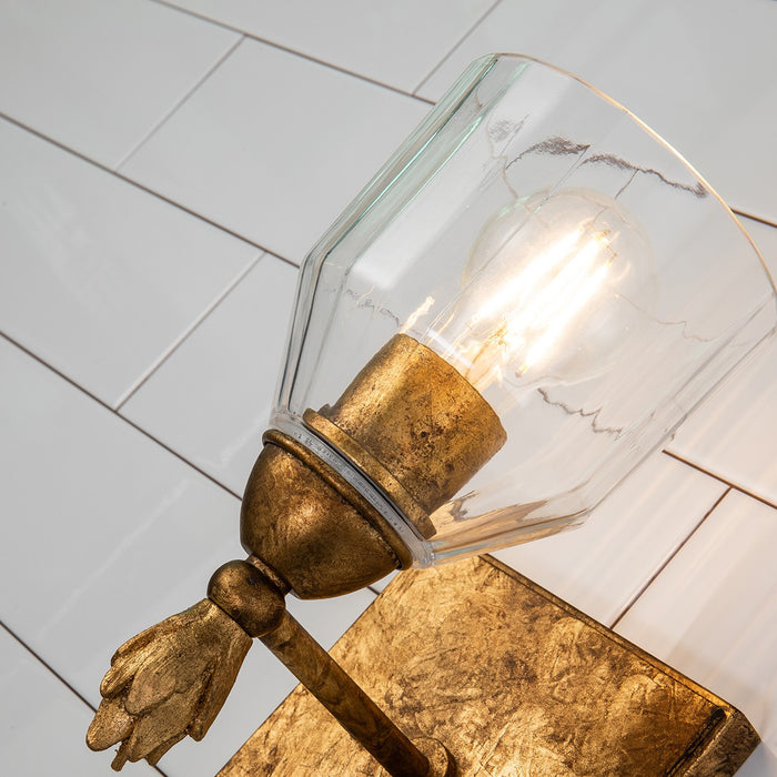 Lucas + McKearn BB1000G-1-F1G One Light Wall Sconce, Gold