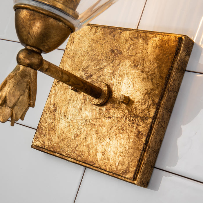 Lucas + McKearn BB1000G-1-F1G One Light Wall Sconce, Gold