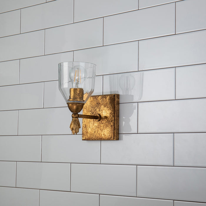 Lucas + McKearn BB1000G-1-F1G One Light Wall Sconce, Gold