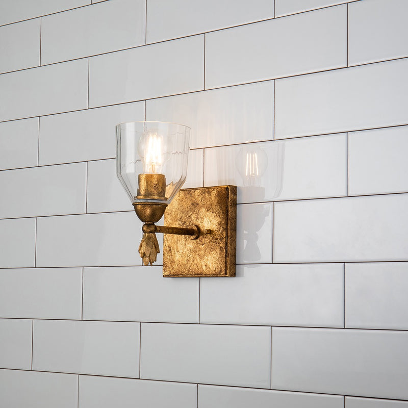 Lucas + McKearn BB1000G-1-F1G One Light Wall Sconce, Gold