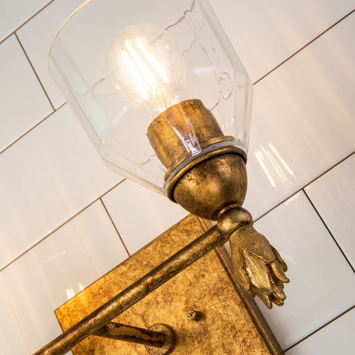 Lucas + McKearn BB1000G-2-F1G Two Light Vanity, Gold