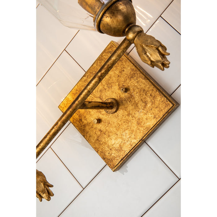 Lucas + McKearn BB1000G-2-F1G Two Light Vanity, Gold