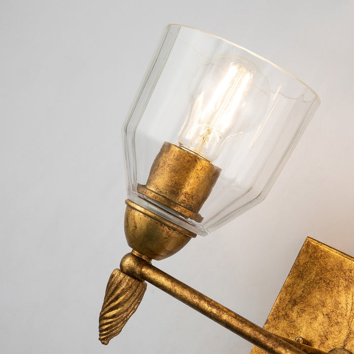 Lucas + McKearn BB1000G-2-F2G Two Light Vanity, Gold