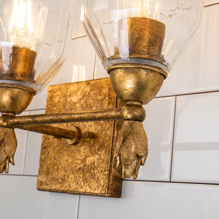 Lucas + McKearn BB1000G-3-F1G Three Light Vanity, Gold