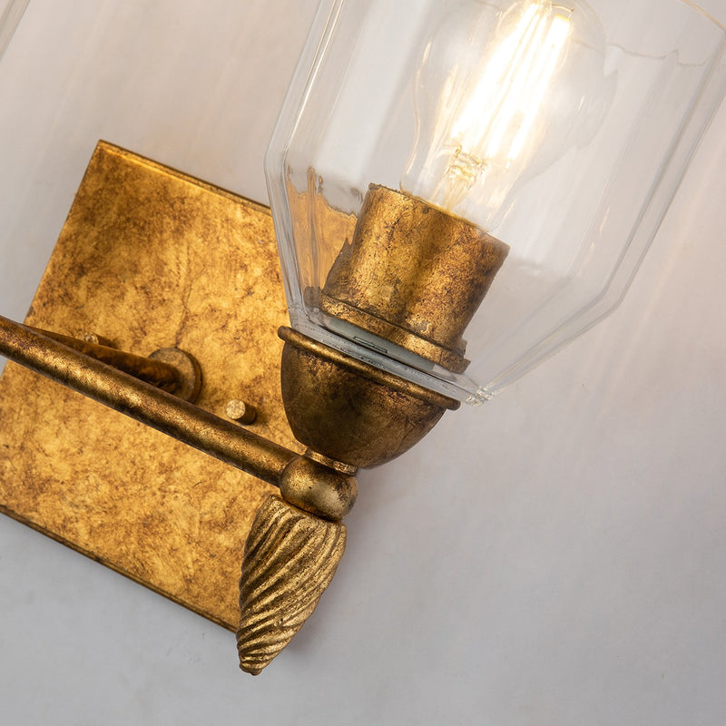 Lucas + McKearn BB1000G-3-F2G Three Light Vanity, Gold