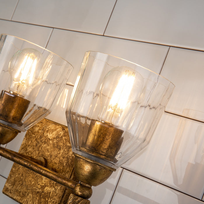 Lucas + McKearn BB1000G-3-F2G Three Light Vanity, Gold