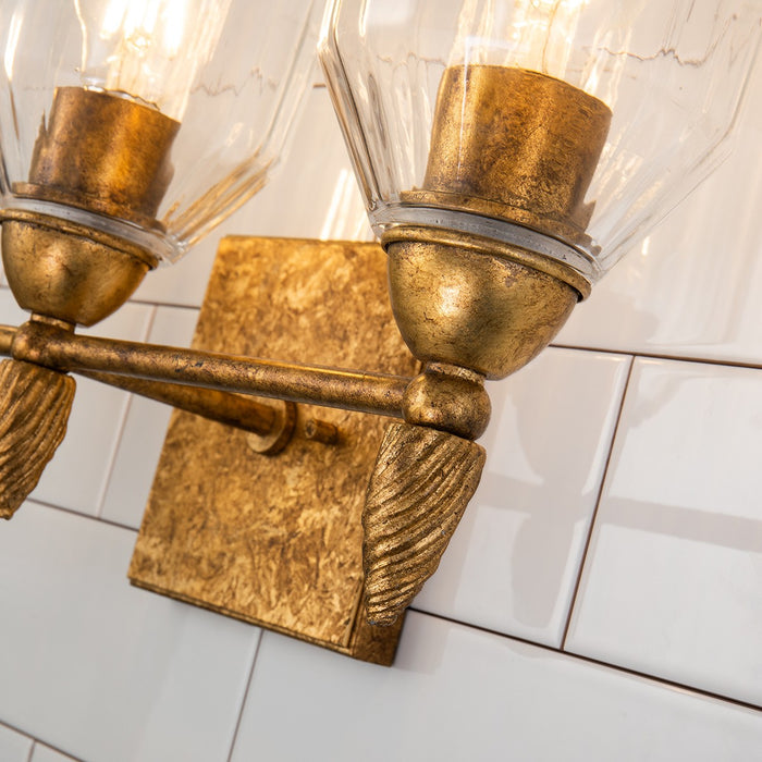 Lucas + McKearn BB1000G-3-F2G Three Light Vanity, Gold