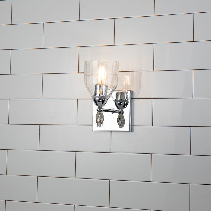 Lucas + McKearn BB1000PC-1-F1S One Light Wall Sconce, Polished Chrome