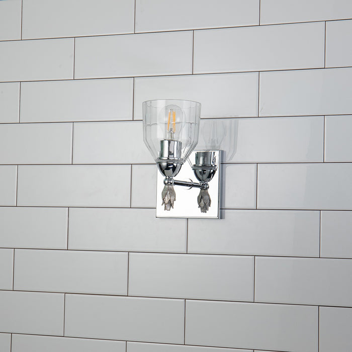 Lucas + McKearn BB1000PC-1-F1S One Light Wall Sconce, Polished Chrome