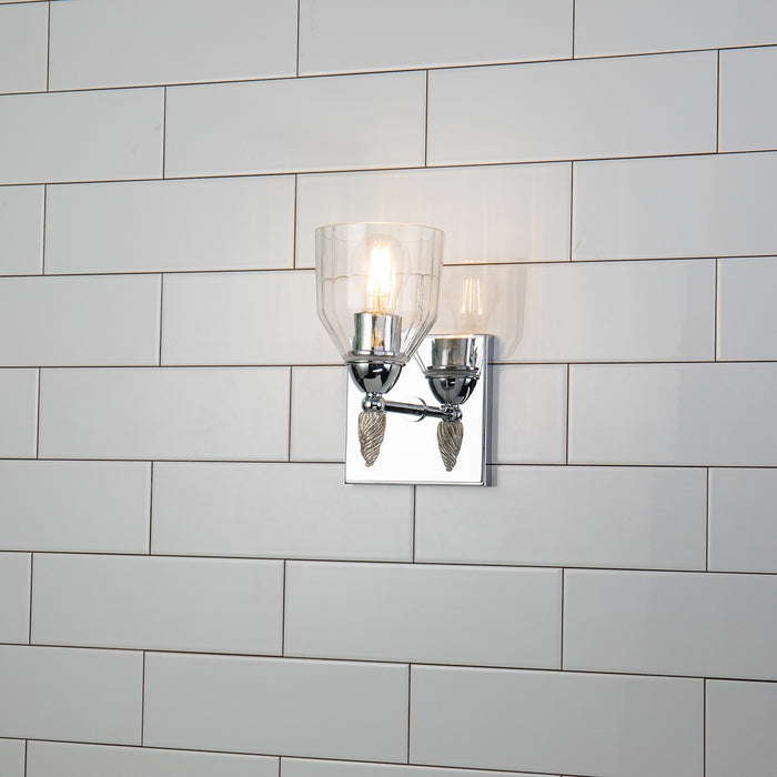 Lucas + McKearn BB1000PC-1-F2S One Light Wall Sconce, Polished Chrome